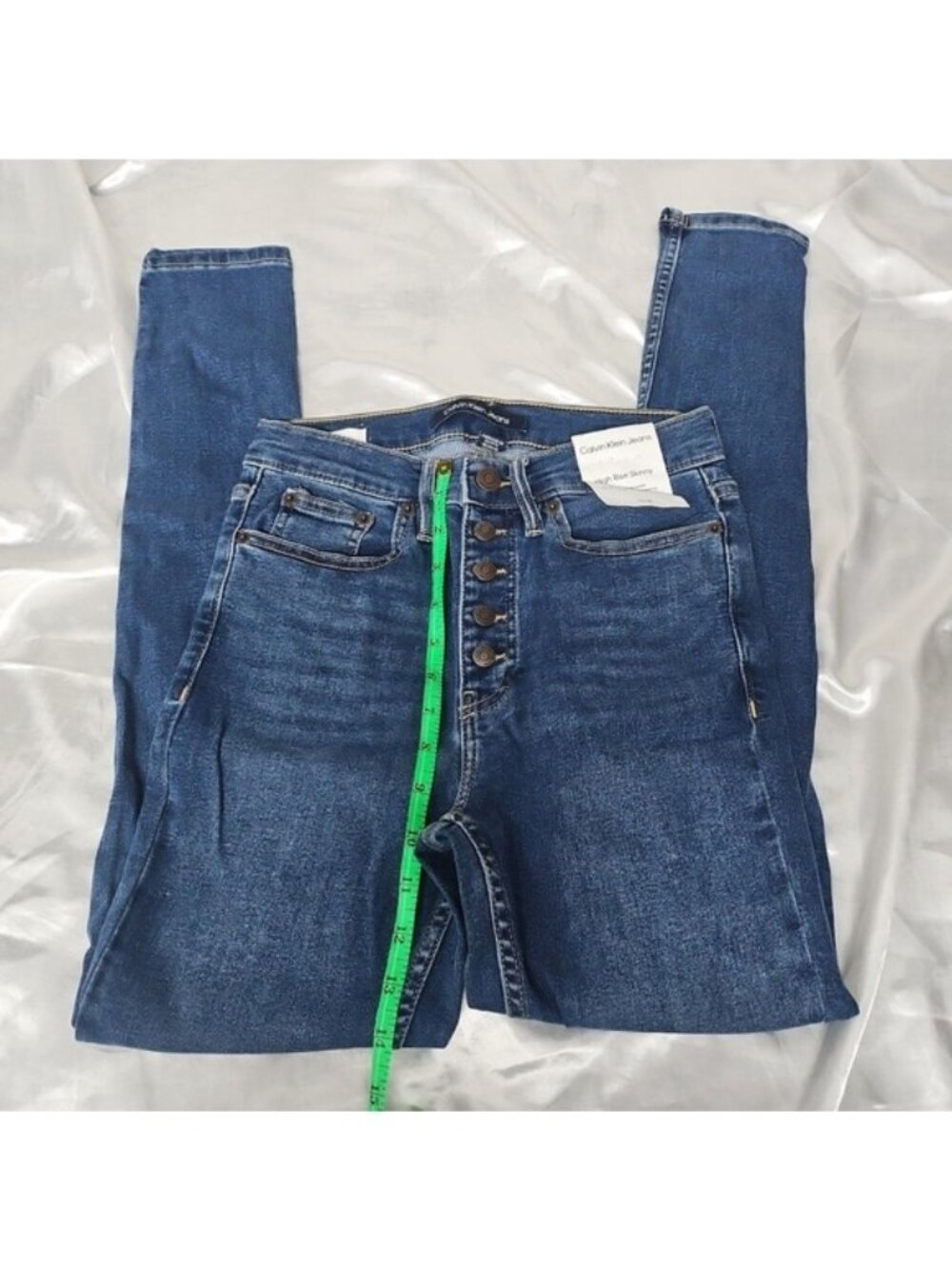 NWT Calvin Klein Jeans Womens 2/26 High Rise Skinny Button Fly Stretch Denim REP